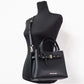 Emilia Small Black Pebbled Leather Satchel Bag Crossbody Handbag