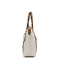 Kacey Khaki Chalk Blocked Canvas Top Zip Satchel Crossbody Handbag