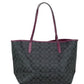 Graphite Black Cherry Coated Canvas City Tote Shoulder Bag Purse