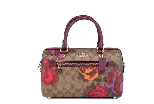 Rowan Medium Jumbo Floral Print Coated Canvas Satchel Handbag