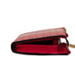 Jet Set Grapefruit Multi Striped PVC Large Double Zip Wrist Wallet