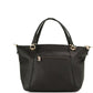 Kacey Black Pebbled Leather Top Zip Satchel Crossbody Handbag
