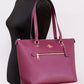 Black Cherry Leather Gallery Shoulder Tote Handbag Purse Bag