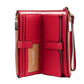 Jet Set Grapefruit Multi Striped PVC Large Double Zip Wrist Wallet