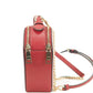 Small Pink Colorblock Crossgrain Leather Heart Crossbody Handbag