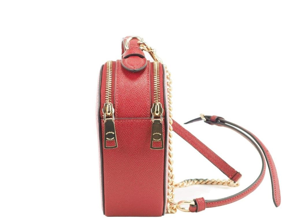 Small Pink Colorblock Crossgrain Leather Heart Crossbody Handbag