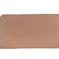 (C3441) Long Faded Blush Crossgrain Leather Zip Around Wristlet Wallet