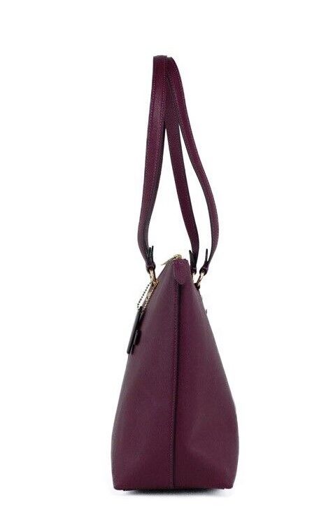 Black Cherry Leather Gallery Shoulder Tote Handbag Purse Bag