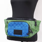 Neon Green Multi Blocked Signature Canvas Track Waist Belt Bag