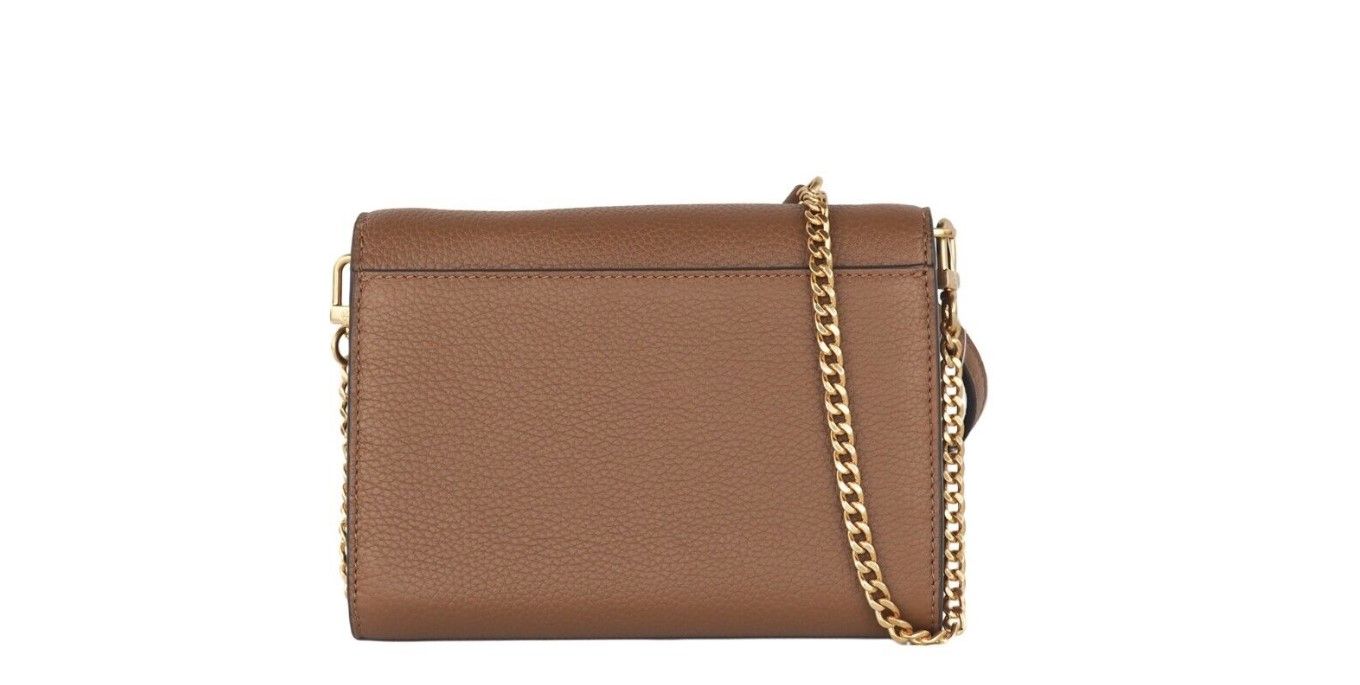 Britten Moose Pebbled Leather Chain Wallet Crossbody Handbag