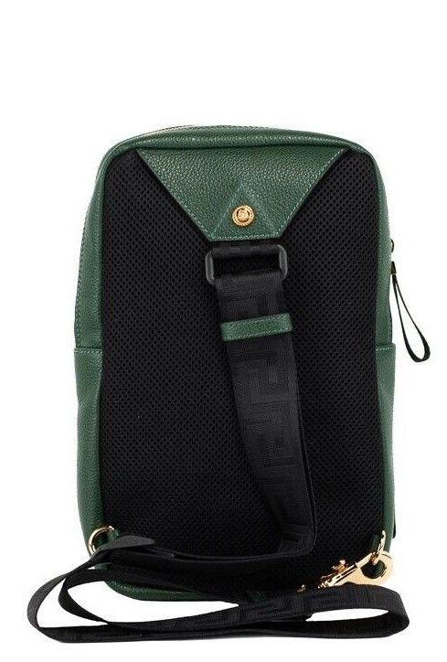 Medusa Small Dark Green Calf Leather Sling Pack Backpack Bookbag Bag