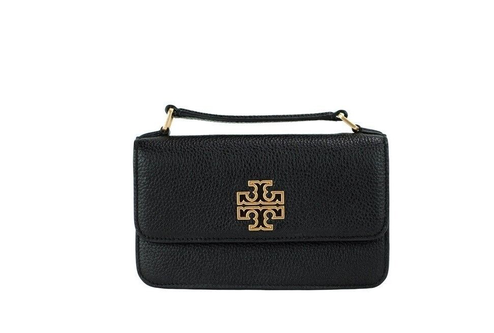 Britten Mini Black Pebble Leather Top Handle Crossbody Bag