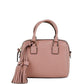 Thea Mini Pink Moon Pebbled Leather Web Satchel Crossbody Bag