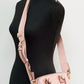 Thea Mini Pink Moon Pebbled Leather Web Satchel Crossbody Bag
