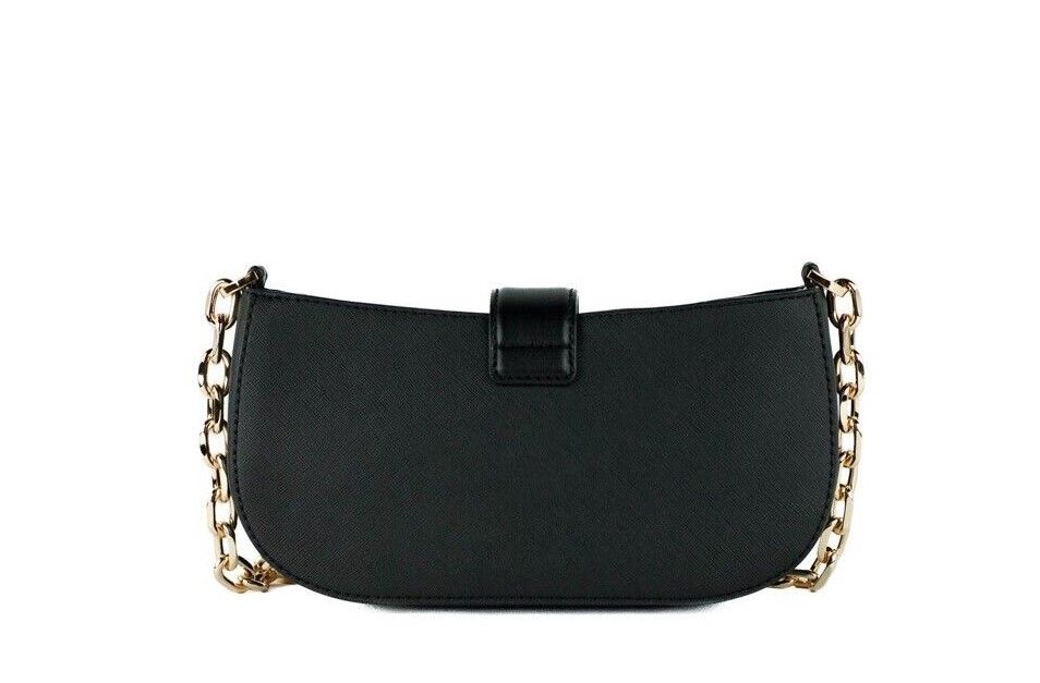 Carmen Small Black Saffiano Leather Pouchette Handbag Purse Bag