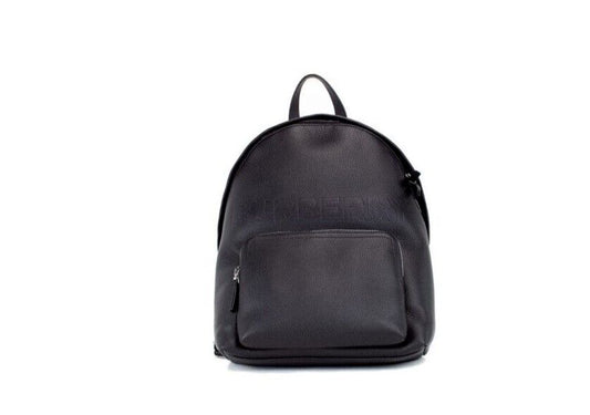 Abbeydale Branded Black Pebbled Leather Backpack Shoulder Bookbag