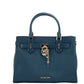 Hamilton Medium Navy Grained Leather Satchel Crossbody Handbag