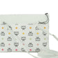 Portuna Medium Visetos White Coated Canvas Flat Pouch Crossbody Bag Handbag White