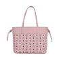 Aren Medium Soft Pink Mixed Visetos Leather Shopper Shoulder Tote Handbag