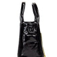 The Shiny Crinkle Micro Tote Black Leather Crossbody Bag Handbag