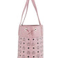 Aren Medium Soft Pink Mixed Visetos Leather Shopper Shoulder Tote Handbag