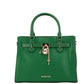 Hamilton Medium Jewel Green Leather Satchel Crossbody Handbag