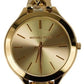Slim Runway Gold Toned Stainless Steel Chain Band Watch MK3222
