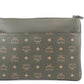 Portuna Medium Visetos Sea Turtle Coated Canvas Flat Pouch Crossbody Handbag