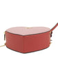 Small Pink Colorblock Crossgrain Leather Heart Crossbody Handbag