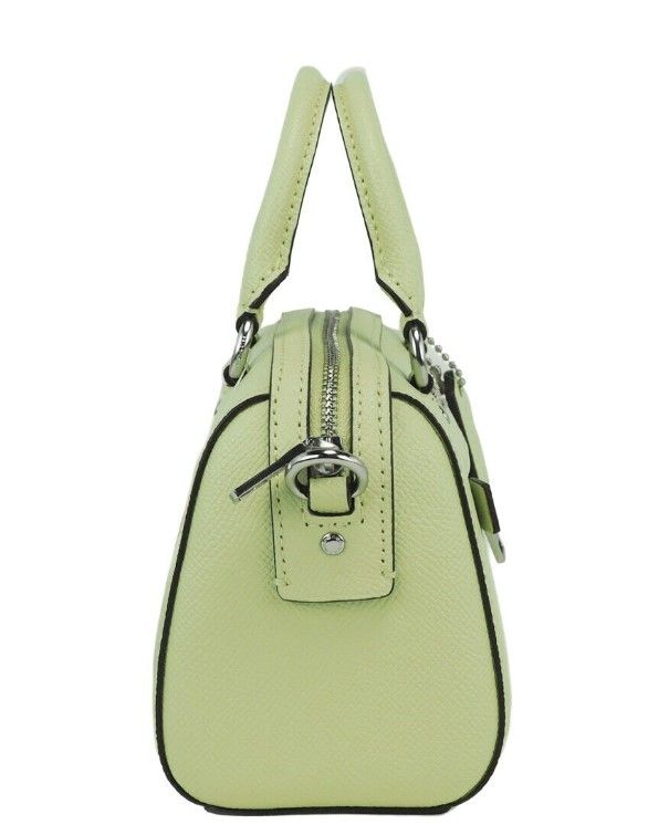 (C9950) Mini Rowan Pale Lime Crossgrain Leather Satchel Crossbody Handbag