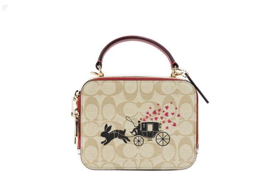 Small Lunar New Year Rabbit Carriage Signature Box Crossbody Bag