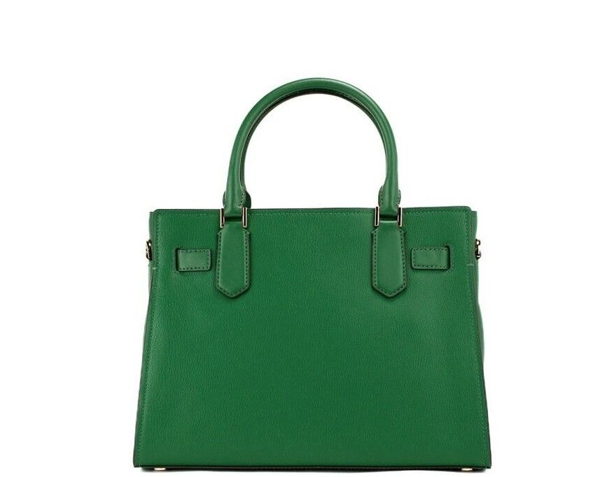 Hamilton Medium Jewel Green Leather Satchel Crossbody Handbag