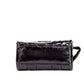 The Shiny Crinkle Micro Tote Black Leather Crossbody Bag Handbag