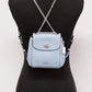 Mini Cornflower Blue Pebble Leather Convertible Chain Backpack Bag