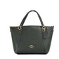 Kacey Amazon Green Pebble Leather Top Zip Satchel Crossbody Bag