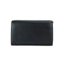 Thea Small Black Pebble Leather Flat Wallet Crossbody Handbag