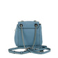 Mini Cornflower Blue Pebble Leather Convertible Chain Backpack Bag