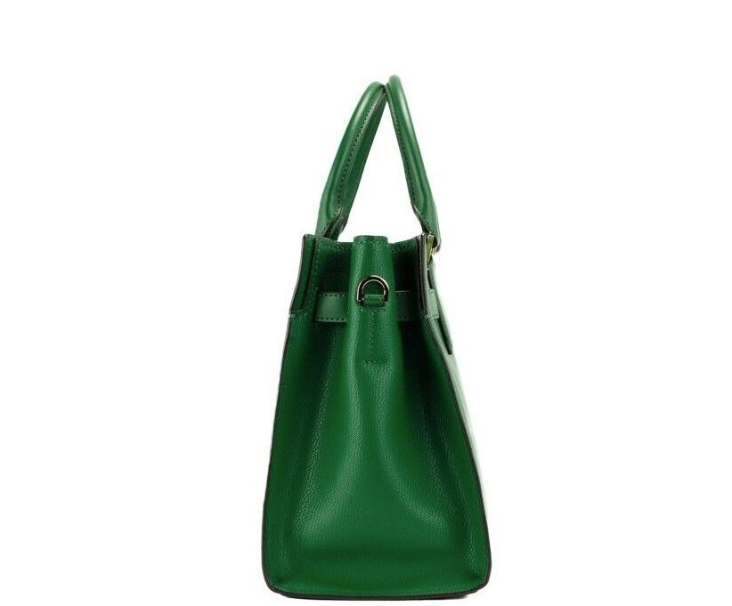 Hamilton Medium Jewel Green Leather Satchel Crossbody Handbag