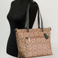 Signature Coated Canvas Khaki Amazon Green Leather Gallery Tote Bag