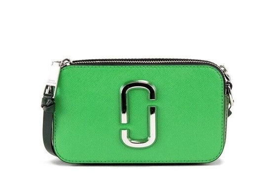 The Snapshot Bag Studded Saffiano Leather Green Shoulder Bag Purse