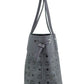 Aren Medium Dark Grey Mixed Visetos Leather Shopper Shoulder Tote Handbag