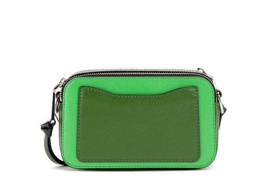 The Snapshot Bag Studded Saffiano Leather Green Shoulder Bag Purse