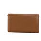 Thea Small Moose Pebble Leather Flat Wallet Crossbody Handbag Brown