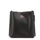Mollie 22 Small Black Doublefaced Leather Bucket Crossbody Handbag