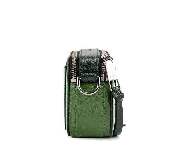 The Snapshot Bag Studded Saffiano Leather Green Shoulder Bag Purse