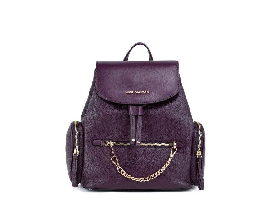 Jet Set Medium Bordeaux Pebbled Leather Chain Backpack Bookbag Bag