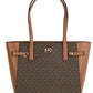 Carmen Large Brown Signature Leather North South Tote Handbag Purse