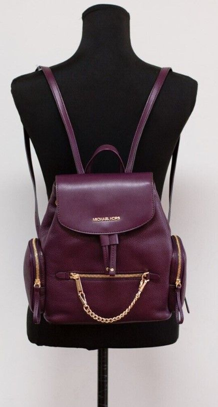 Jet Set Medium Bordeaux Pebbled Leather Chain Backpack Bookbag Bag