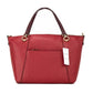 Kacey Colorblock Red Apple Pebbled Leather Top Zip Satchel Handbag