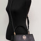 Britten Small Black Pebbled Leather Satchel Crossbody Bag